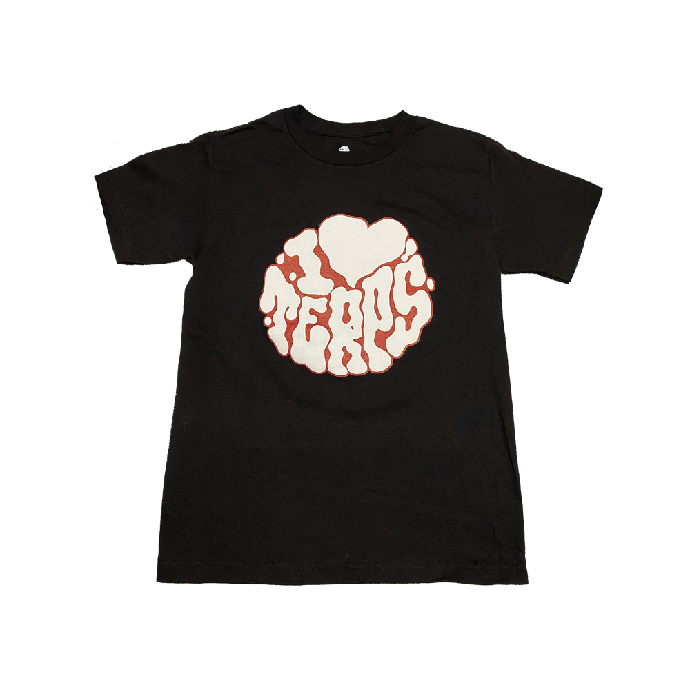 Black Psychedelic Logo Short Sleeve T-Shirt (Puff Print)