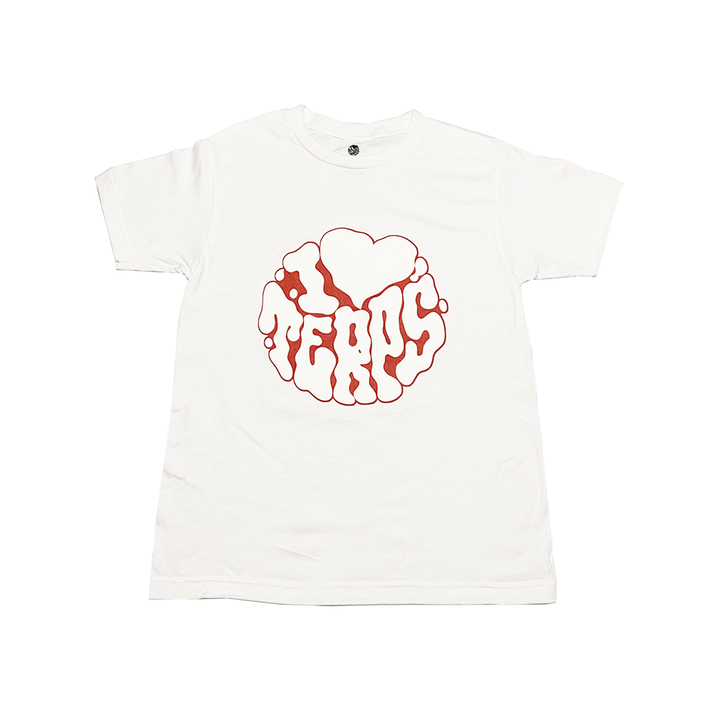 White Psychedelic Logo Short Sleeve T-Shirt (Puff Print)